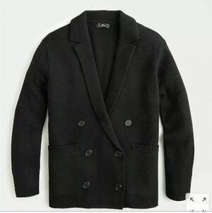 NWT J. Crew Women Double Breasted Sweater-Blazer Black